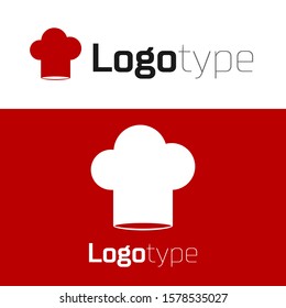 Red Chef hat icon isolated on white background. Cooking symbol. Cooks hat. Logo design template element. Vector Illustration