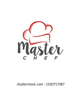Red Chef Hat Outline Logo 