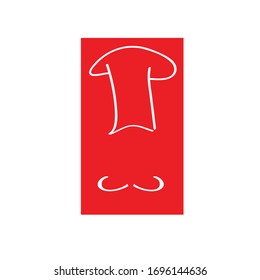 red chef logo symbol vector illustration