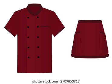 Uniforme de chef rojo. Ilustración vectorial	