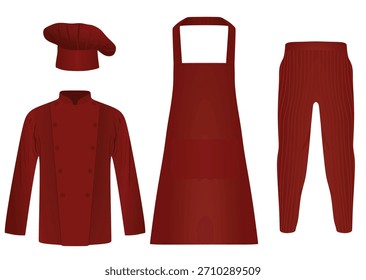 Uniforme de chef rojo. Ilustración vectorial	