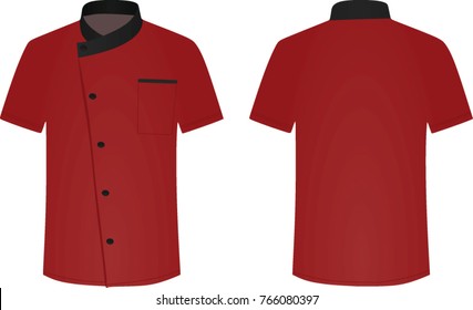 Red chef uniform. vector illustration