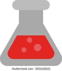 Líquido químico rojo, ilustración, vector, sobre fondo blanco.
