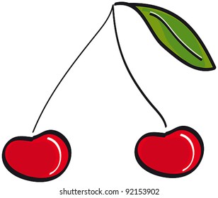 Red cherries clip art