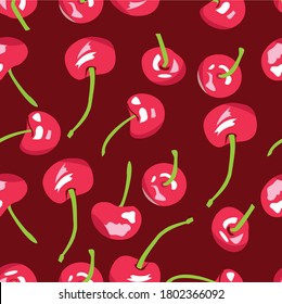 ilustración vectorial de fondo de cerezo rojo