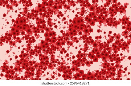 Red cherry blossom background pattern, spring time red sakura blossom.