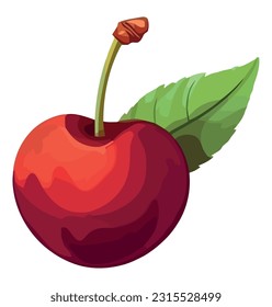 red cherry design over white