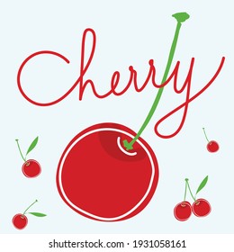 Ilustración vectorial de la naturaleza fresca de la fruta de cerezo roja aislada