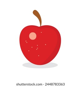 Red cherry fruit icon in flat style, isolated on white background