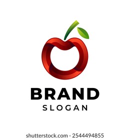 Design de logotipo de fruta de cereja vermelha