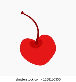 Red Cherry. Fruit. Cherry logo. Vector illustration. EPS 10.