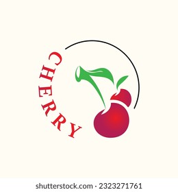 Red Cherry Fruit logo, vector illustration, Fruit business Design 