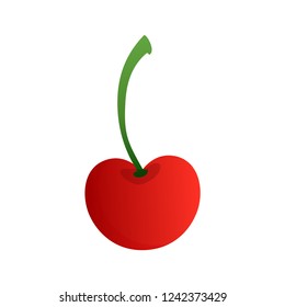 Red Cherry. Fruit. Realistic cherry. Cherry logo. Vector illustration. EPS 10.