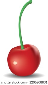 Red Cherry Fruit with White Background