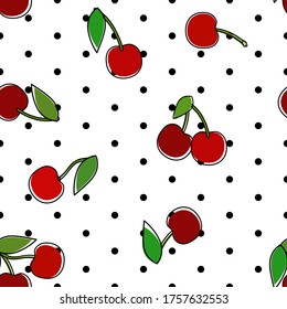 Ilustración de cerezo rojo el polka negro no deja indiferente