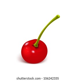 Red cherry isolated on white