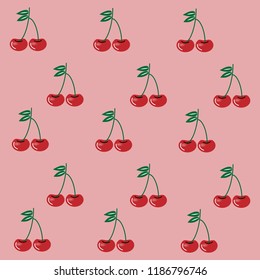 red cherry on pink background