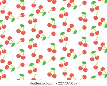 red cherry pattern illustration background