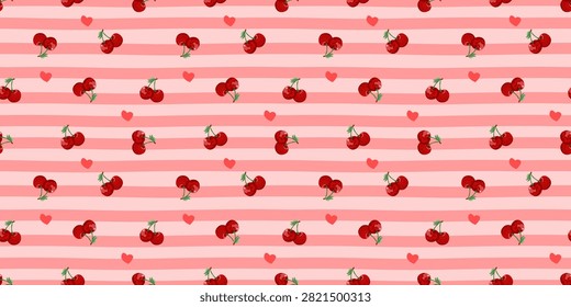 red cherry pattern. seamless pattern of cherry. cute cherry pattern background. suitable for wrapper, packaging.