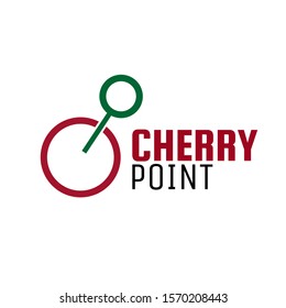 red cherry point fruit logo concept design illustration