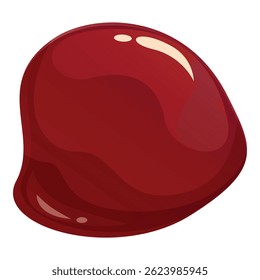 Red cherry sauce is dripping down, creating a sweet and fruity background