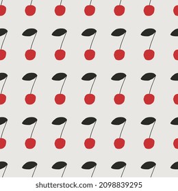 red cherry seamless pattern background for textile, wallpapers and wrapping paper decor eps 10 vector