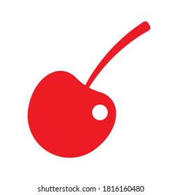 Rote Kirsche. Vektorgrafik von Beeren. Design-Element, Vorlage, Detail. Cut out, Nahaufnahme.Ein Artikel auf weißem Hintergrund.