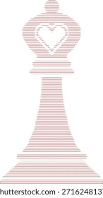 red chess piece with heart design on white background