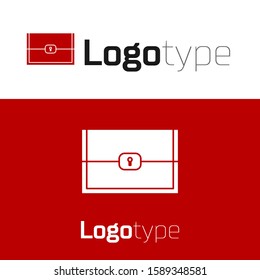 Red Chest for game icon isolated on white background. Logo design template element. Vector Illustration