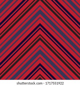 Red Chevron diagonal striped seamless pattern background suitable for fashion textiles, graphics