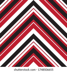 Red Chevron diagonal striped seamless pattern background suitable for fashion textiles, graphics