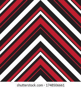 Red Chevron diagonal striped seamless pattern background suitable for fashion textiles, graphics