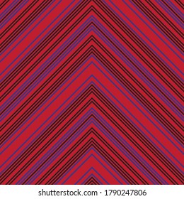 Red Chevron diagonal striped seamless pattern background suitable for fashion textiles, graphics