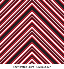 Red Chevron diagonal striped seamless pattern background suitable for fashion textiles, graphics