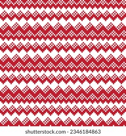 Red Chevron fair isle seamless pattern design for knitwear, fashion textile, graphics
