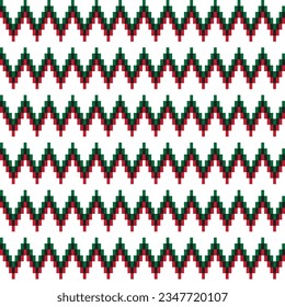 Red Chevron fair Isle nahtlose Muster-Design für Strickwaren, Modetextilien, Grafiken