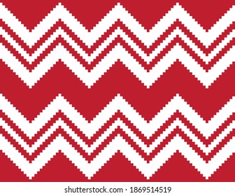 Red Chevron seamless pattern background for fashion textile, knitwear, graphics