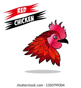 Red Chicken Head Vector