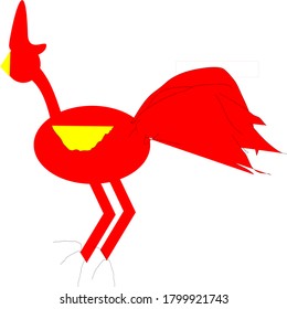 red chicken illustration vector graphic 