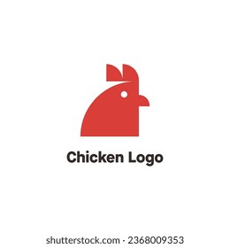 Red chicken logo, suitable for food businesses