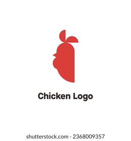 Red chicken logo, suitable for food businesses