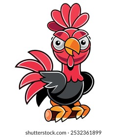 Red chicken logo, suitable for food businesses food brands