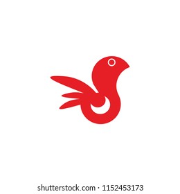 red chicken vector icon