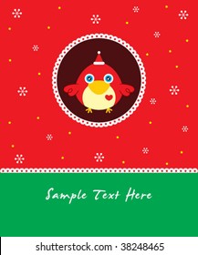 red chicken xmas greeting