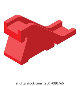 Red children slide isometric style isolated on white