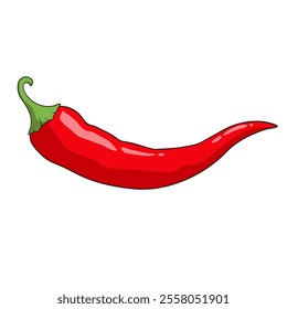 Red Chile pepper icon, spicy cayenne pepper vector illustration