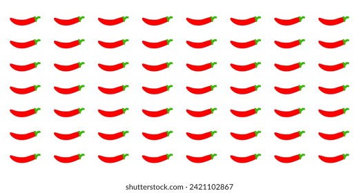 Red chili abstract pattern with white background