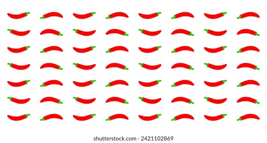 Red chili abstract pattern with white background