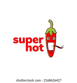 red chili cartoon shock hot spicy logo design vector graphic symbol icon illustration creative idea