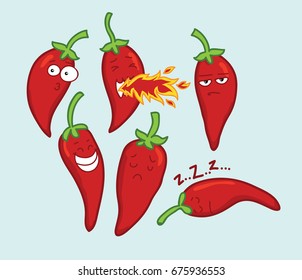 red chili cartoon vector